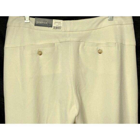 Wide Leg Dress Pants Winter White Modern Fit Seamed Mark Eisen Sz 10 NEW - Picture 5 of 8